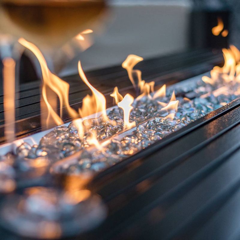 Rectangle Aluminum Fire Pit Table Hammered Black – Legacy Heating