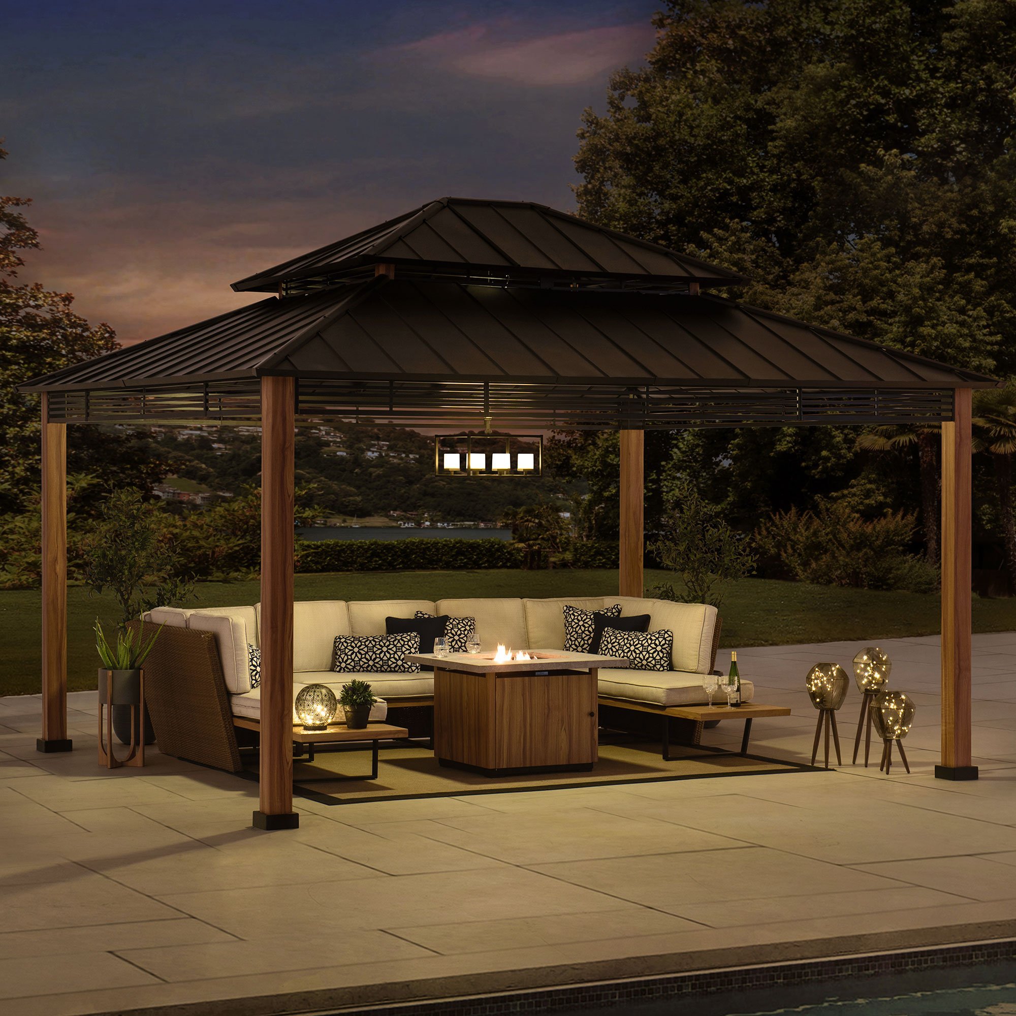 SummerCove Roberts 13 ft. x 15 ft. 2-tier Hardtop Gazebo