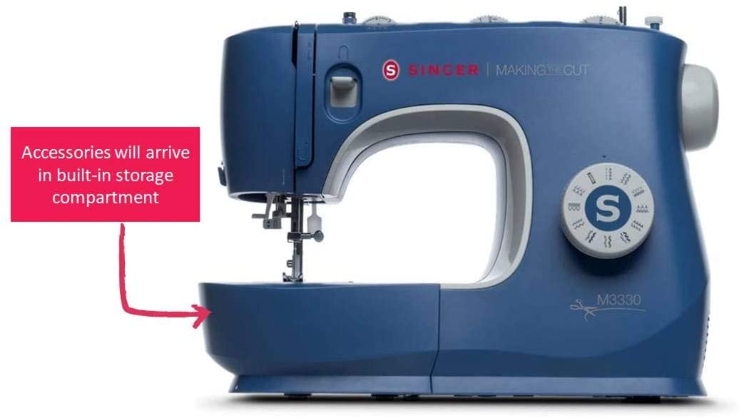 SINGER | M3330 Making The Cut Sewing Machine with 97 Stitch Applications, Blue