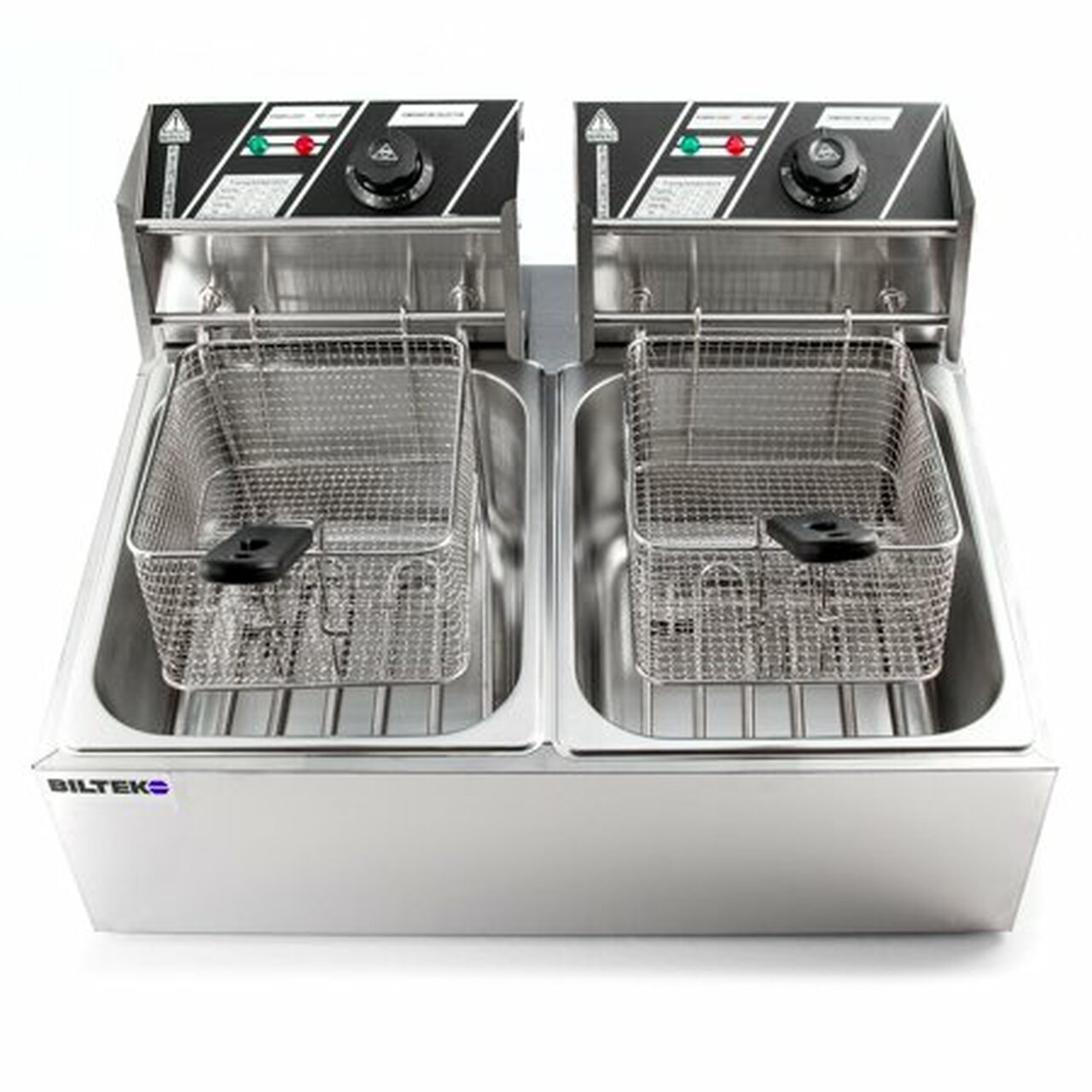 KapscoMoto HOM-014 Commercial Deep Fryer Electric Countertop Dual Tank Basket – Stainless Steel