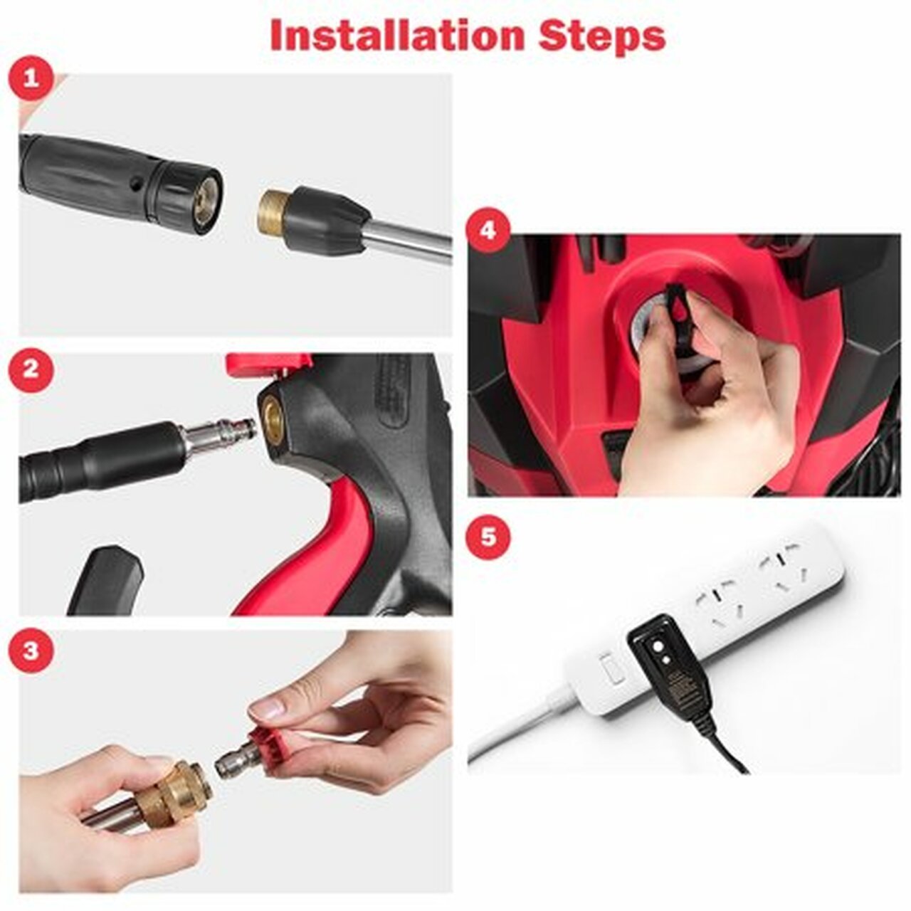 Costway 3500 PSI 2.1GPM Electric High Power Water Cleaner W/ 5 Nozzles