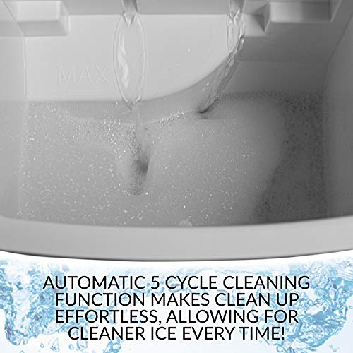 Igloo ICEB26HNWHN Automatic Self-Cleaning Portable Electric Countertop Ice Maker Machine With Handle, 26 Pounds in 24 Hours, 9 Ice Cubes Ready in 7 minutes, With Ice Scoop and Basket, White