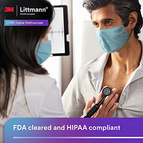 3M™ Littmann® CORE Digital Stethoscope, Black Chestpiece, Tube, Stem and Headset, 27 inch, 8480