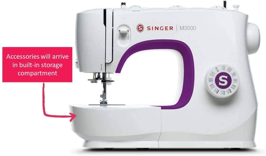 Singer M3500 Sewing Machine, 12 lbs, Purple