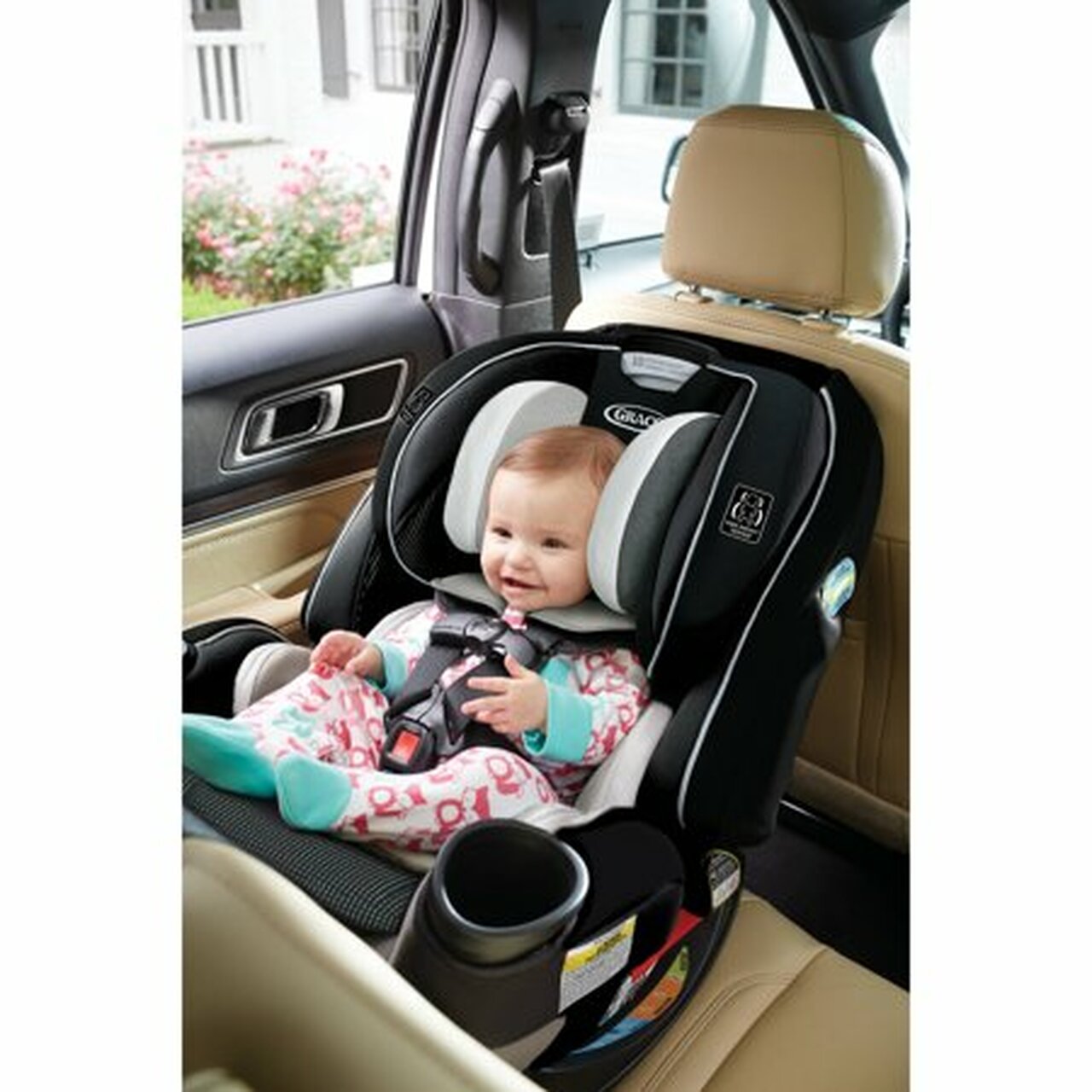 Graco 4Ever Extend2Fit 4-in-1 Convertible Car Seat, Clove White