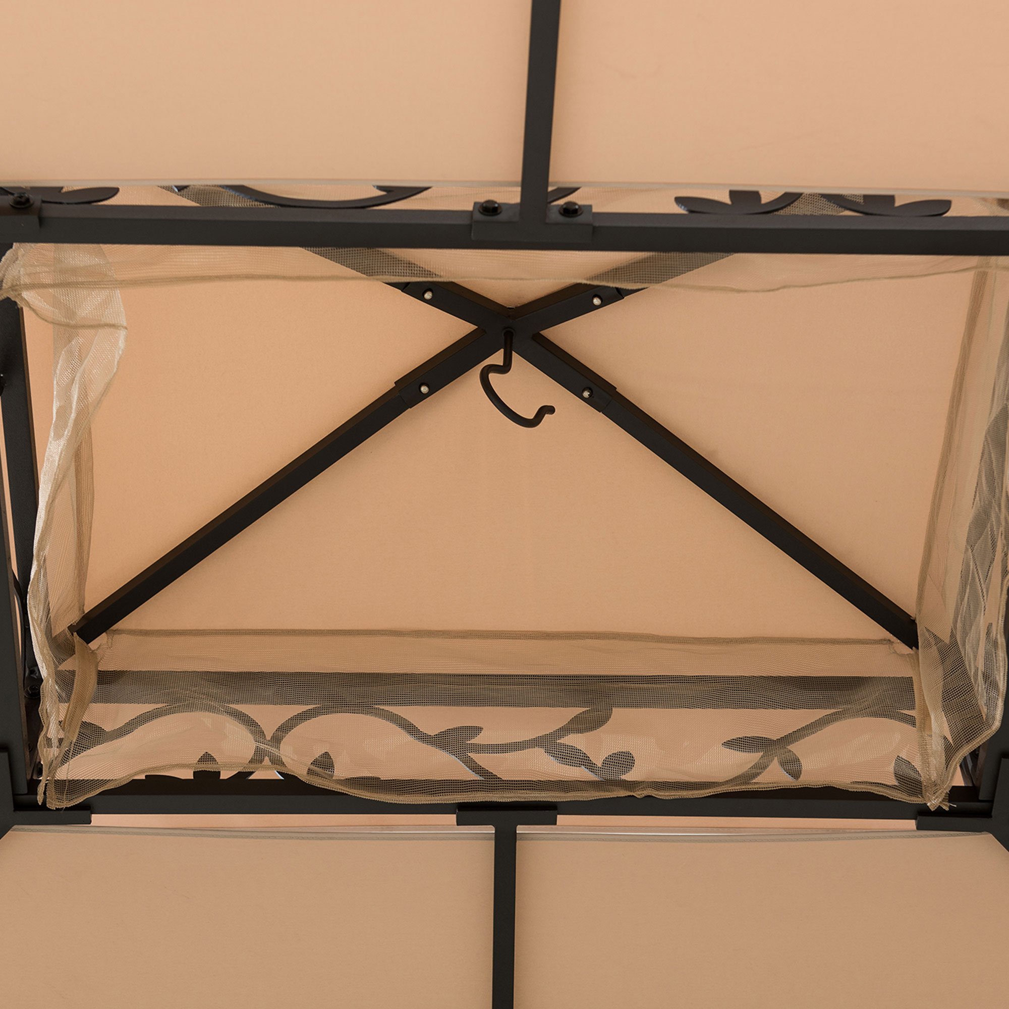 Sunjoy 10 ft. x 12 ft. Soft Top Steel Gazebo with Mosquito Netting and Curtains