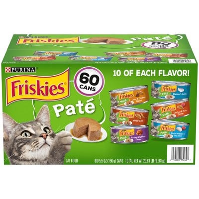 Purina Friskies Pate Wet Cat Food, Variety Pack (5.5 oz., 60 ct.)