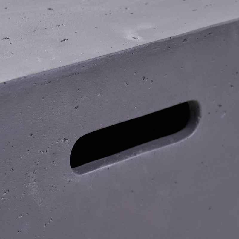 Aidan Rectangle 40″ Lightweight Concrete Gas Fire Pit – Dark Gray – Christopher Knight Home