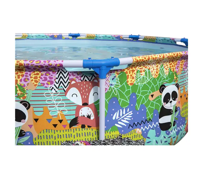 Swimming Pool-Bestway Steel Pro Panda Print Kid DuraPlus Round Above Ground Swimming Pool