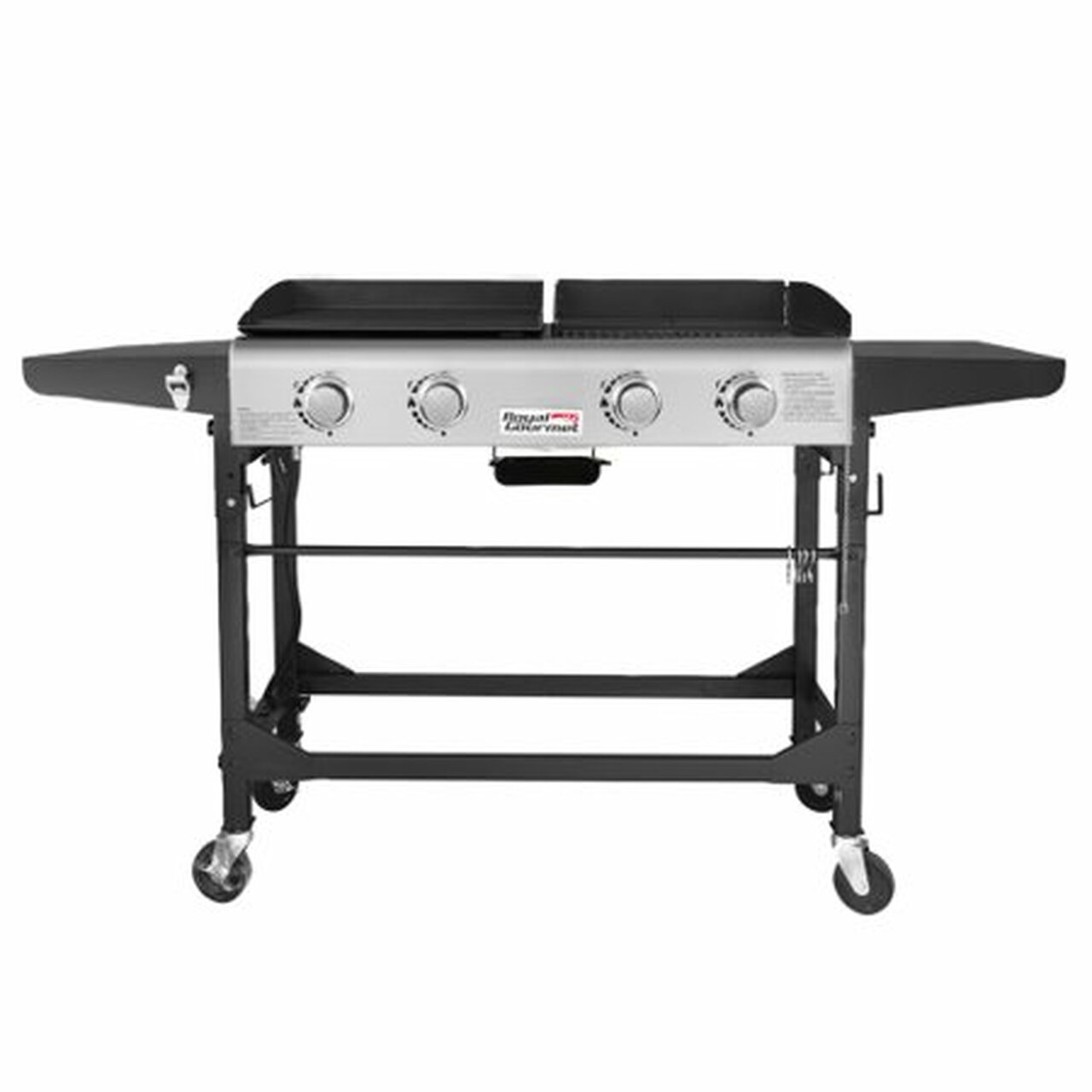Royal Gourmet GD401 4-Burner Portable Flat Top Gas Grill and Griddle Combo with Folding Legs