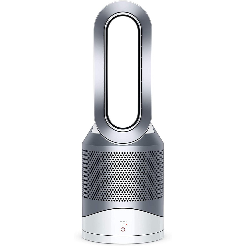 Dyson Pure Hot + Cool, HP01 HEPA Air Purifier, Space Heater Fan, For Large Rooms, Removes Allergens, Pollutants, Dust, Mold, VOCs, White/Silver