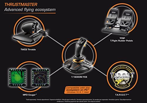 Thrustmaster T16000M FCS Flight Pack – Joystick, Throttle and Rudder Pedals – T.A.R.G.E.T Software, PC