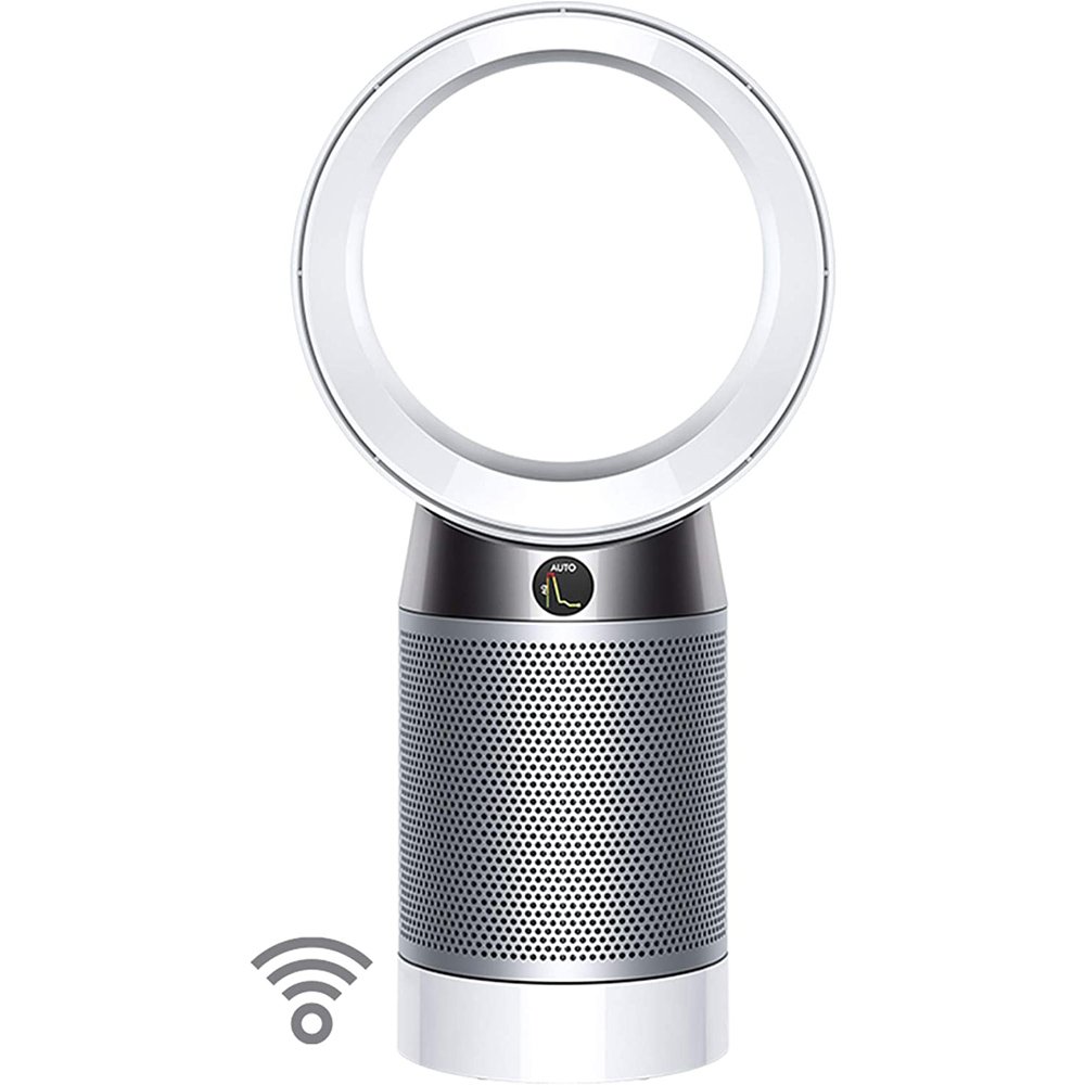 Dyson Pure Cool, DP04-HEPA Air Purifier and Fan WiFi-Enabled, Large Rooms, Automatically Removes Allergens, Pollutants, Dust, Mold, VOCs, White/Silver