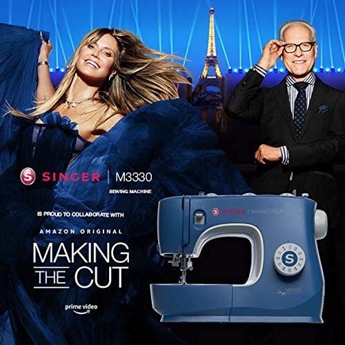 SINGER | M3330 Making The Cut Sewing Machine with 97 Stitch Applications, Blue