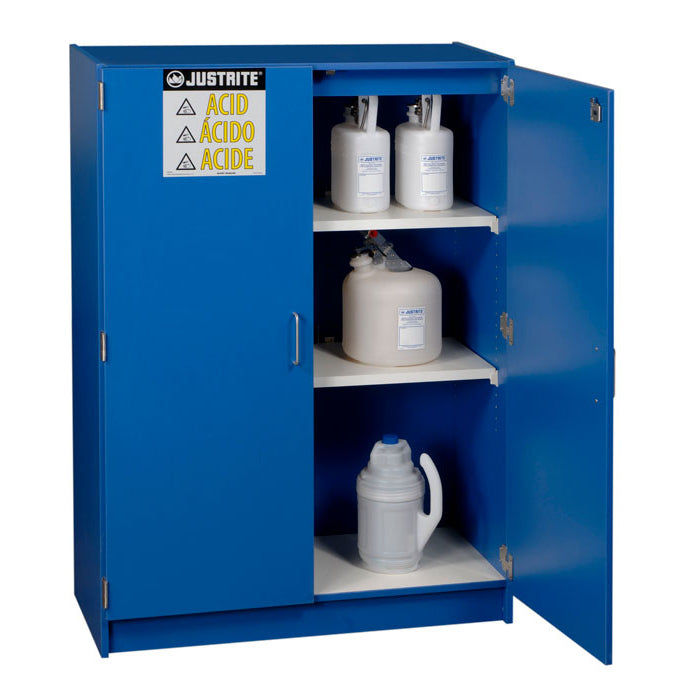 Justrite Wood Laminate Corrosives Undercounter Safety Cabinet, 2 Doors