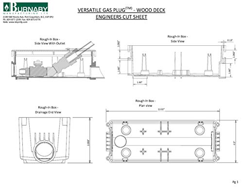 Burnaby Manufacturing VGP-G0101-WD-38 Wood Deck Versatile Plug Gas Outlet, 3/8
