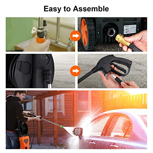 WHOLESUN 3000PSI Electric Pressure Washer with and Without Hose Reel