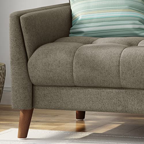 Evelyn Mid Century Modern Fabric Loveseat, Mocha