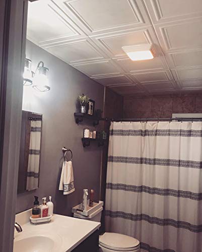 A la Maison Ceilings R24 Line Art Foam Glue-up Ceiling Tile (256 sq. ft./Case), Pack of 96, Plain White