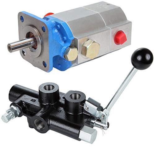 RuggedMade 13 GPM 2 Stage Hydraulic Pump, 25 GPM Auto Return Directional Control Detent Valve 1/2