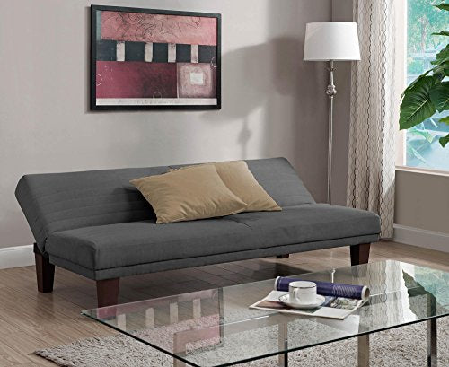 DHP Dillan Convertible Futon with Microfiber Upholstery, Grey