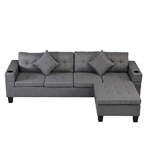 Living Room Furniture Sets,Modern L-Shape Sofa 4-Seat Couch Modular Sectional Sofa