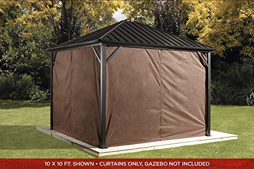 Sojag Accessories Set of 4 10' x 10' Curtains for Dakota Outdoor Gazebo, Brown