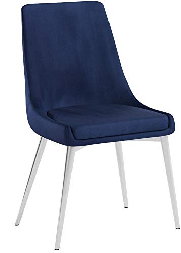 Meridian Furniture Karina Collection Modern | Contemporary Velvet Upholstered Dining Chair with Sturdy Metal Legs, Set of 2, 19.5