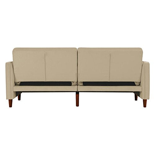 DHP Pin Velvet Convertible Sleeper Sofa in Gray