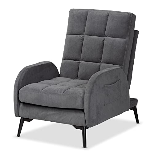 Baxton Studio Belden Living Room Sets, Grey/Black