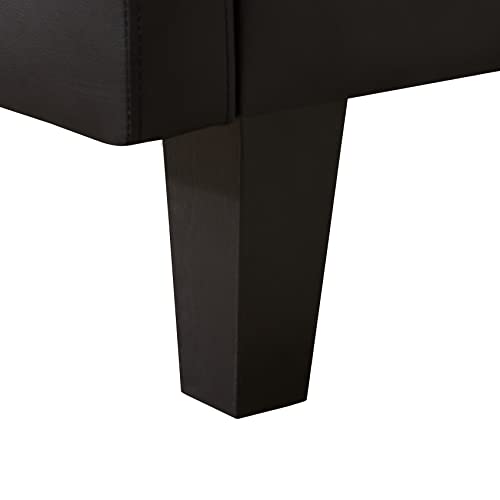 L Shape Sectional Sofa Couch with Ottoman Bench, Olela Sectional 3 Seat Sofa Set,Reversible Chaise Lounge Tufted Faux Leather Black