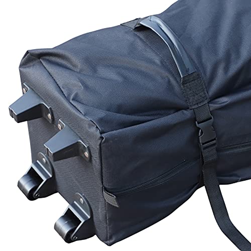 Outsunny 10' x 15' Heavy Duty Pop Up Canopy Gazebo with 3-Level Adjustable Height, Wheeled Roller Bag, UV Fighting Roof, White