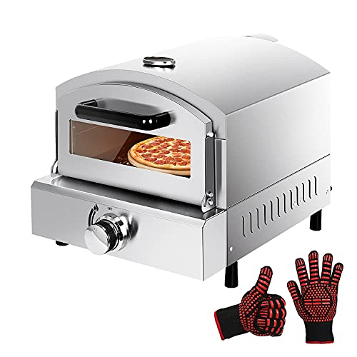 Double Cooking Gas Pizza Oven Outdoor Portable Propane Pizza Oven Countertop Gas Fired Pizza Maker with 13