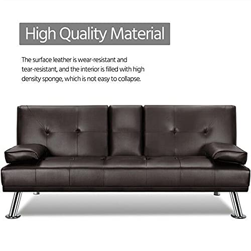 ffu Upholstered Sofa Leather Couch Modern Sofa Bed Convertible Loveseat Sleeper Living Room Chair