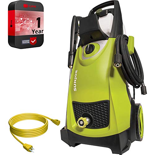Sun Joe SPX3000 Pressure Joe 2030 PSI Electric Pressure Washer All You Need Bundle with 25 Foot Outdoor Extension Cord and One Year Warranty Extension
