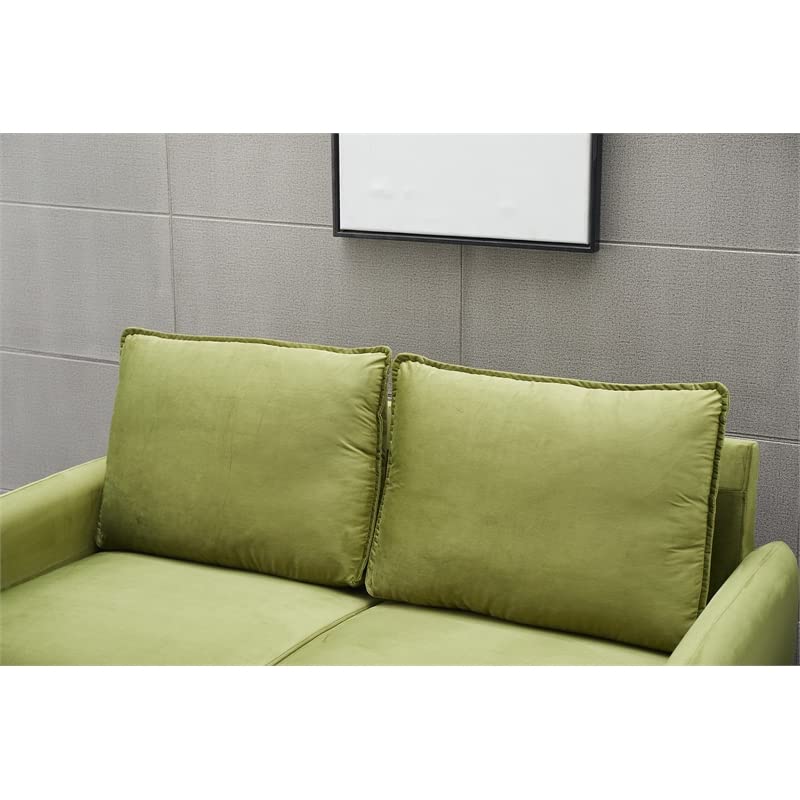 Kingway Furniture Hambrok Velvet Living Room Loveseat in Army Green