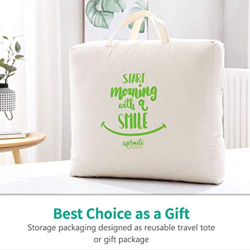 APSMILE All Season Hungarian Goose Down Comforter - Ultra-Soft Pima Cotton, 750 Fill Power 39oz Medium Warmth Year-Round Duvet Insert (King, 106x90,White)