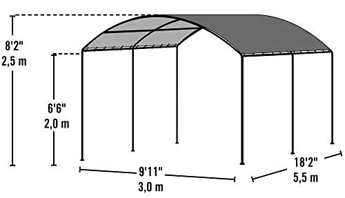 ShelterLogic Outdoor 10' x 18' Monarc Gazebo Canopy with Waterproof and Sun Protection Shade Cover