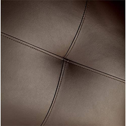 BOWERY HILL Tufted Faux Leather Loveseat in Brown