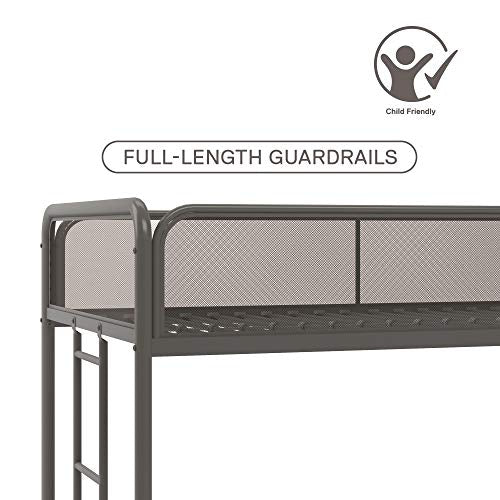 DHP Triple Metal Bunk Bed Frame, Gray, Twin