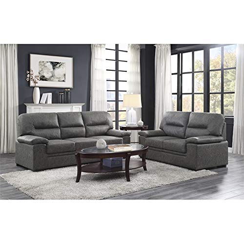 Lexicon Michigan Microfiber Sofa in Dark Gray