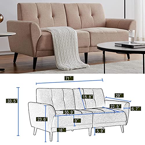 Beige Polyester Fabric Sofa 71