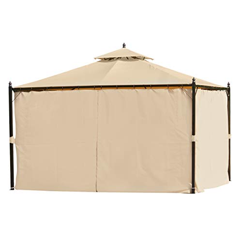 HOMROM 10x12 FT Canopy Gazebo Outdoor Gazebo Steel Frame with Vented Soft Top for Backyard,Patio,Party,Event Beige