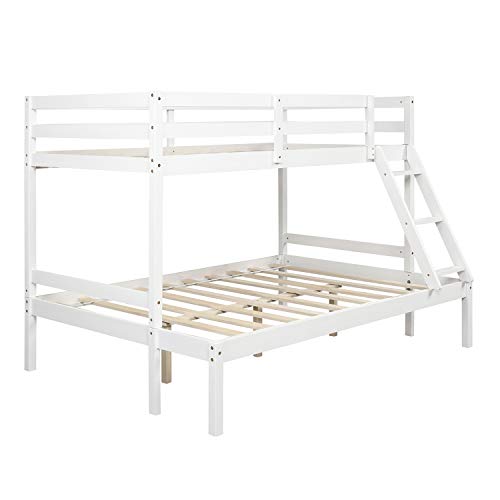 Harper&Bright Designs Twin-Over-Full Bunk Bed with Ladders (White)