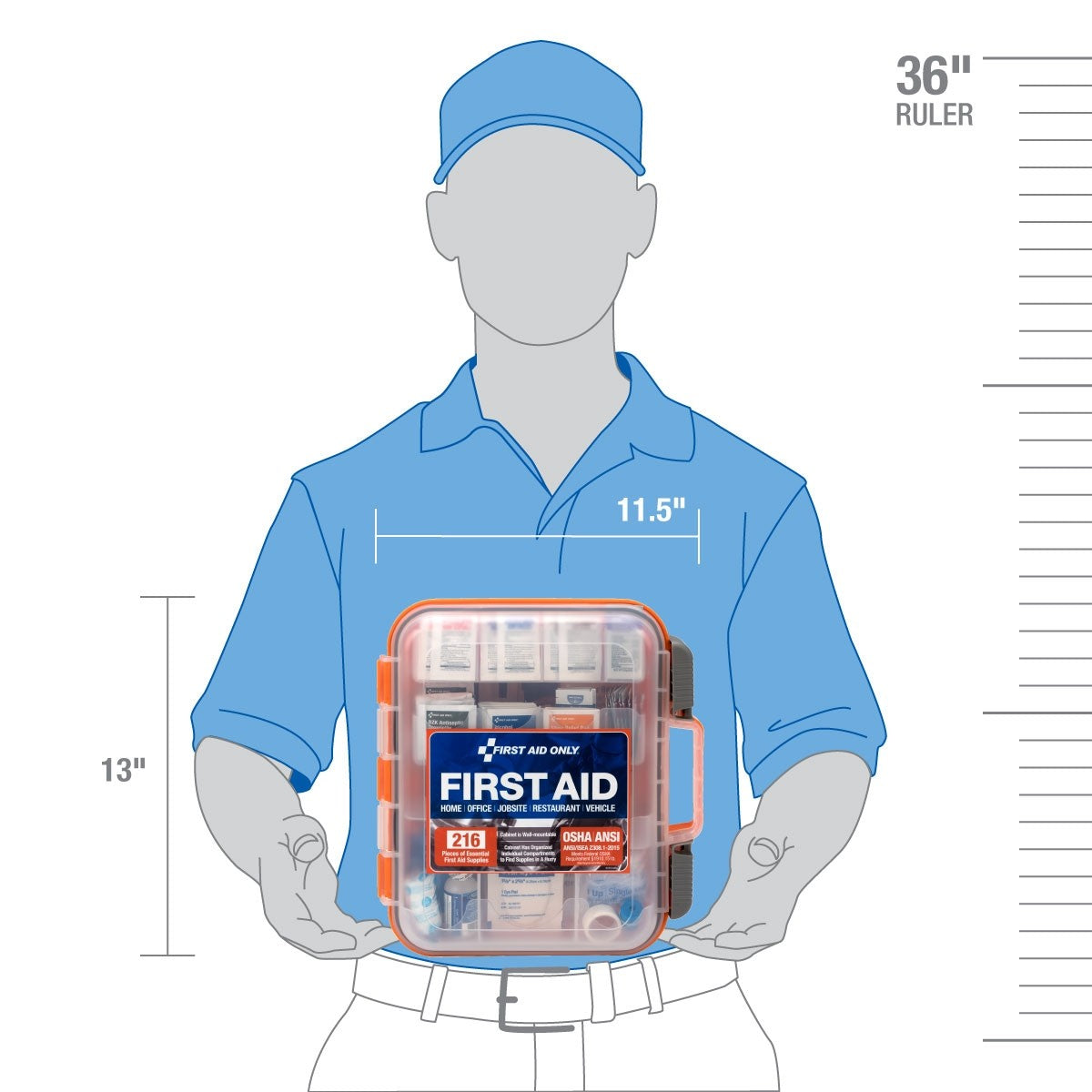 First Aid Only 50 Person ANSI A+ 216 Piece First Aid Kit, Plastic (4 per order)