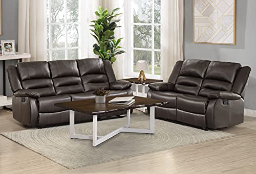 Lexicon Azrael Faux Leather Double Manual Reclining Loveseat, 62