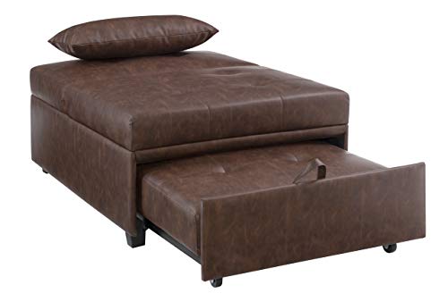 Powell Marnie Brown Faux Leather Sofa Bed