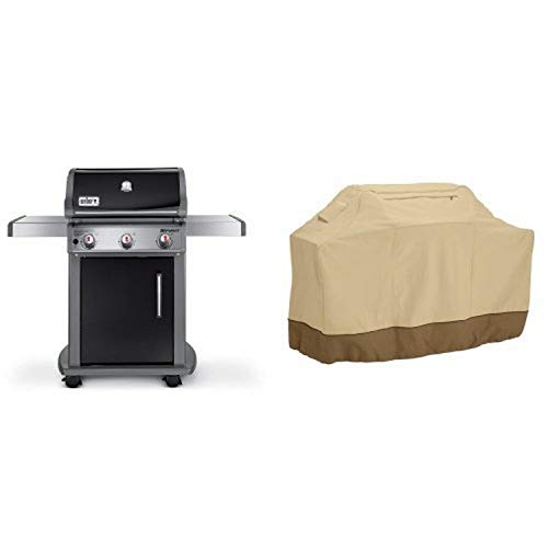 Weber 47510001 Spirit E310 Natural Gas Grill, Black with Classic Accessories Cover
