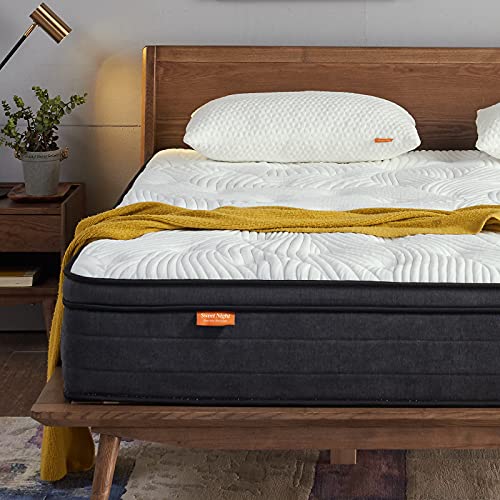 Sweetnight Queen Mattress in a Box - 12 Inch Plush Pillow Top Hybrid Mattress, Gel Memory Foam for Sleep Cool, Motion Isolating Individually Wrapped Coils, Queen Size, Twilight