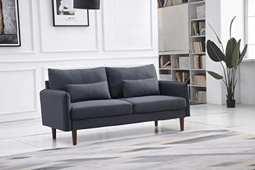 CINNIC Sofa Couch, Modern Decor Fabric Sofa, Couch Furniture Suitable for Small Spaces Living Room, Soft Fabric Upholstery, Easy, Tool-Free Assembly (Sofa, Gray Blue)
